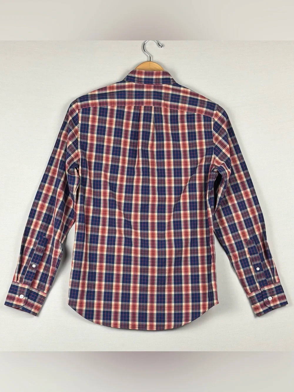 J.Crew Men’s XS Secret Wash Organic Cotton Stretch Plaid Slim Untucked Shirt